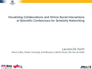 Visualizing Collaborations and Online Social Interactions
at Scientific Conferences for Scholarly Networking
Laurens De Vo...