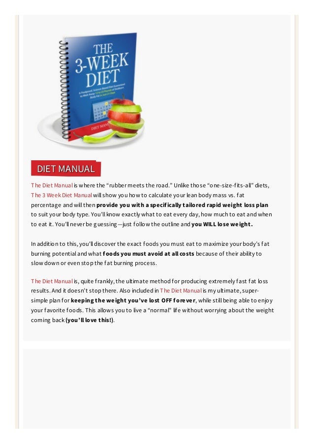 3 Week Diet For Fat Loss