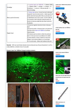 En savoir plus sur le pointeur laser vert 3000mw