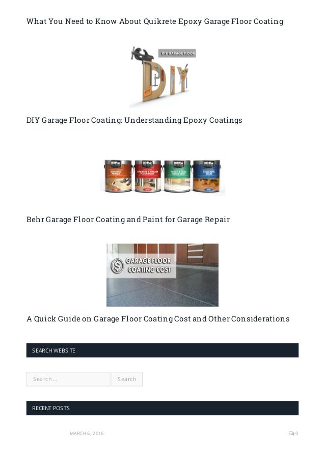 Keep Behr Garage Floor Coating In Mind For Garage Repair Project