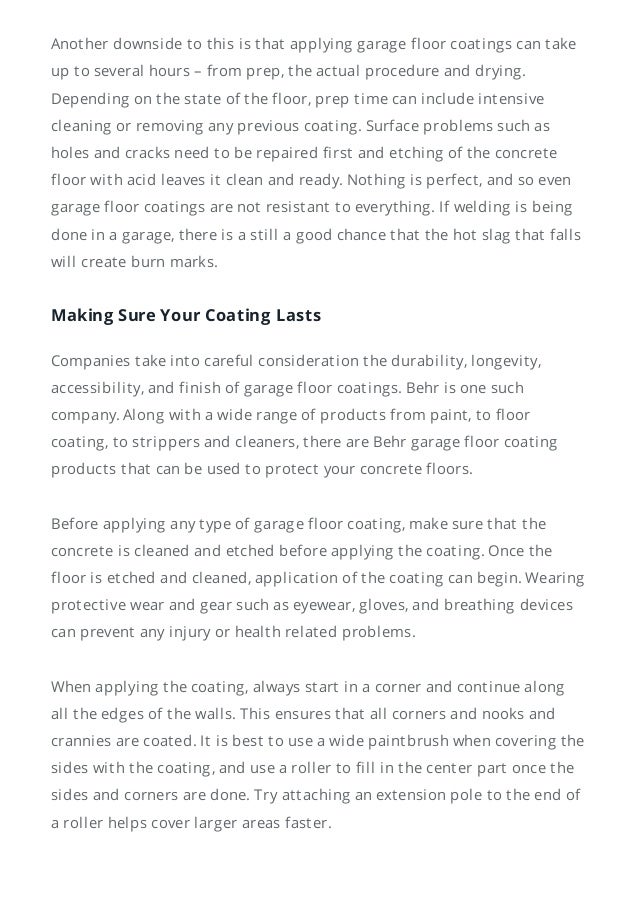 Keep Behr Garage Floor Coating In Mind For Garage Repair Project