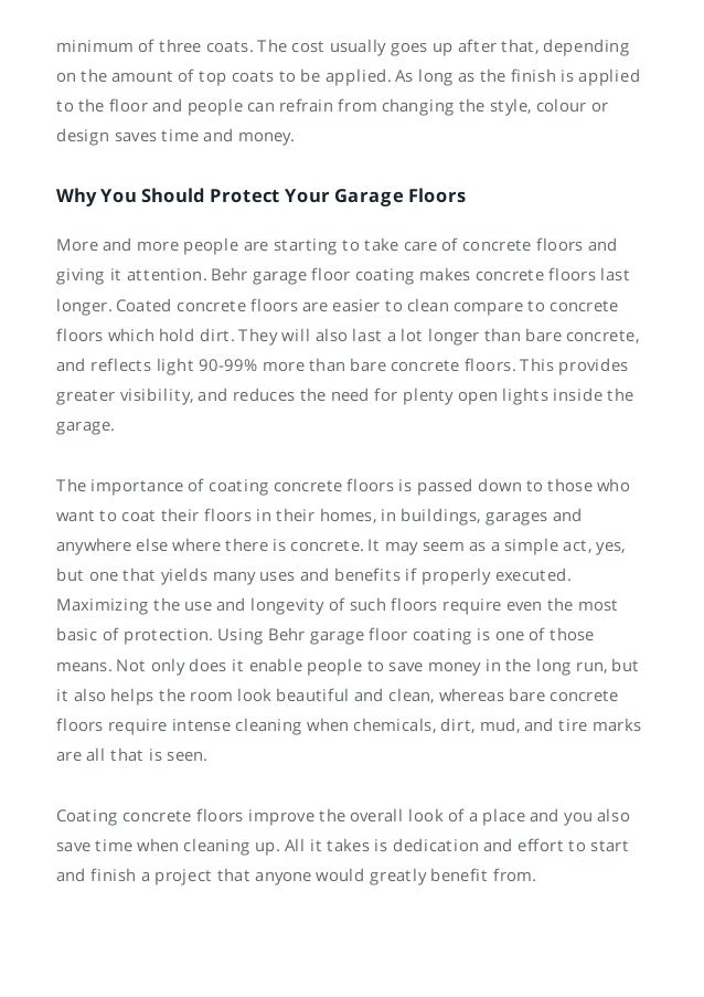 Keep Behr Garage Floor Coating In Mind For Garage Repair Project