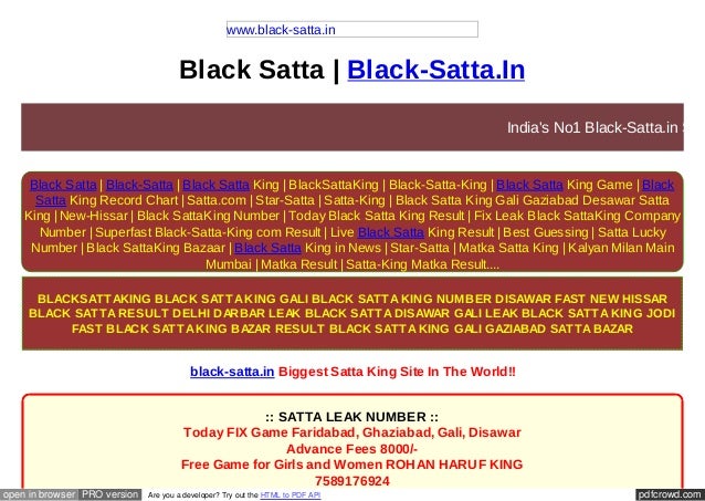 Black Satta Black Satta Result Black Satta Number