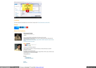 pdfcrowd.comopen in browser PRO version Are you a developer? Try out the HTML to PDF API
License
This article, along with any associated source code and files, is licensed under The Code Project Open License (CPOL)
Share
About the Authors
EMAIL
Shivprasad koirala
Architect http://www.questpond.com
India
I am an ex-Microsoft MVP for ASP/ASP.NET and currently a CEO of a small
E-learning company in India. We are very much active in making training videos, writing books and
corporate trainings. Do visit my site for
.NET, C#, Design Pattern, WCF, Silverlight, LINQ, ASP.NET, ADO.NET, SharePoint, UML, SQL Server
training
and Interview questions and answers
Marla Sukesh
Instructor / Trainer Train IT
India
Learning is fun but teaching is awesome.
Code re-usability is my passion ,Teaching and learning is my hobby, Becoming an successful
entrepreneur is my goal.
By profession I am a Corporate Trainer.
I do trainings on WCF, MVC, Business Intelligence, Design Patterns, HTML 5, jQuery, JSON and many
more Microsoft and non-Micrsoft technologiees.
Find my profile here
My sites
justcompile.com
www.sukesh-marla.com
@Twitter
@Facebook
 