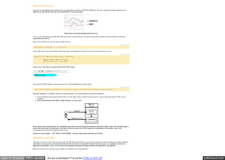 pdfcrowd.comopen in browser PRO version Are you a developer? Try out the HTML to PDF API
Response time issues
Let us try to understand why response time is slower when it comes to ASP.NET Webforms. We did a small load testing experiment of
Webform vs Asp.Net MVC and we found Asp.Net MVC to be twice faster.
Read more on how this test was done from here
Let us try to understand why ASP.NET MVC was better in performance in the above load test.Consider the below simple UI code and
Code behind for that UI.
Assume the ASPX code has the below simple text box.
Hide Copy Code
<asp:TextBox ID="TextBox1" runat="server">
In the code behind you have written some logic which manipulates the text box values and the back ground color.
Hide Copy Code
protected void Page_Load(object sender, EventArgs e)
{
TextBox1.Text = "Make it simple";
TextBox1.BackColor = Color.Aqua;
}
When you run the above program below is the HTML output.
If you see the HTML output by doing view source it looks something as shown below.
Hide Copy Code
<input name="TextBox1" type="text" value="Make it simple" id="TextBox1" style="background-color:Aqua;" />
Now stop reading for a moment, close your eyes and think. Try to get answers to the below questions:-
1. Is this a efficient way of generating HTML?. Do we really need to make those long server trips to get those simple HTML on the
browser ?.
2. Can’t the developer write HTML straight forward , Is it so tough?
If you see for every request there is a conversion logic which runs and converts the server controls to HTML output.This conversion get’s
worse and heavy when we have grids, tree view controls etc where the HTML outputs are complicated HTML tables. Due to this
unnecessary conversion the response time is less.
Solution for this problem: - “GET RID of CODE BEHIND” ,fold your sleeves and work with pure HTML.
Bandwidth consumption
Viewstate has been a very dear and near friend of ASP.NET developers for past 10 years because it automatically saves states between
post backs and reduces our development time. But this reduction in development time comes at a huge cost ,viewstate increases the
page size considerably. In this load test we found viewstate increases the page size twice as compared to Asp.Net MVC.
Below is the plot of the content length emitted from Webform and Asp.Net MVC.
 