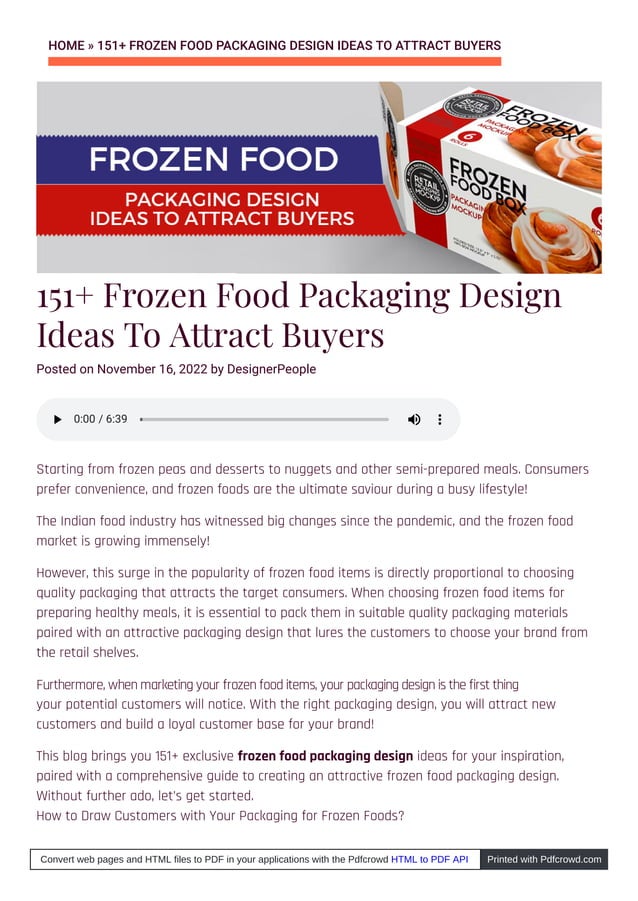 Frozen Food Packaging Design To Attract Buyers