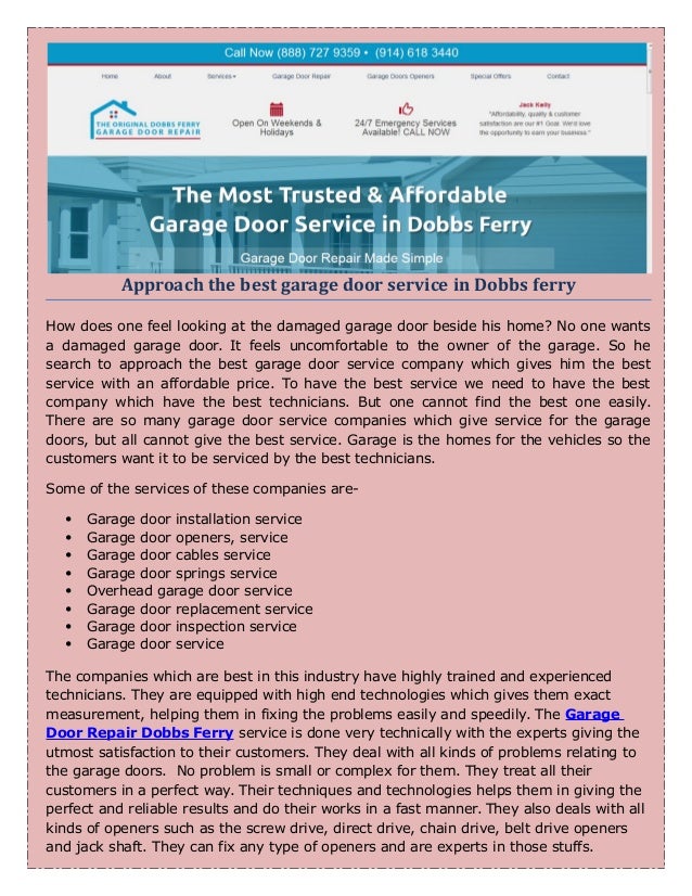 The best Garage door repair service in Dobbs Ferry New York.