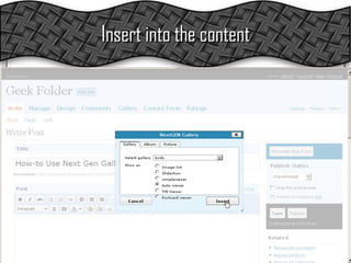 Insert into the content 
