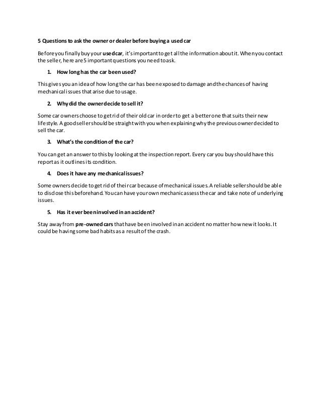 ppt 5 questions to ask the owner or