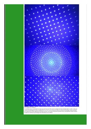 Les risques de dangers
Les pointeurs lasers ne présentent un risque que pour les yeux. Bien qu'avec la plupart des lasers émettant dans le visible, le plus gro
s souci est le dommage à la rétine, la plupart des Laser Bleu Puissant ont peu de chance de causer des dommages rétinaux permane
nts.La gravité des lésions dépend de la puissance du laser et de la durée d'exposition.pointeurs laser, principalement utilisés notamm
ent dans les conférences pour désigner des informations sur un tableau
 
