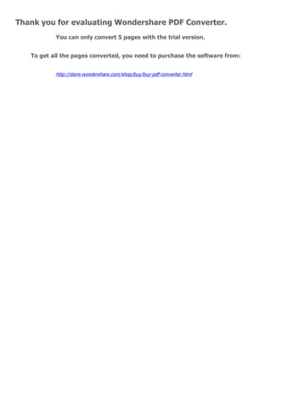 Thank you for evaluating Wondershare PDF Converter.
You can only convert 5 pages with the trial version.
To get all the pages converted, you need to purchase the software from:
http://store.wondershare.com/shop/buy/buy-pdf-converter.html
 