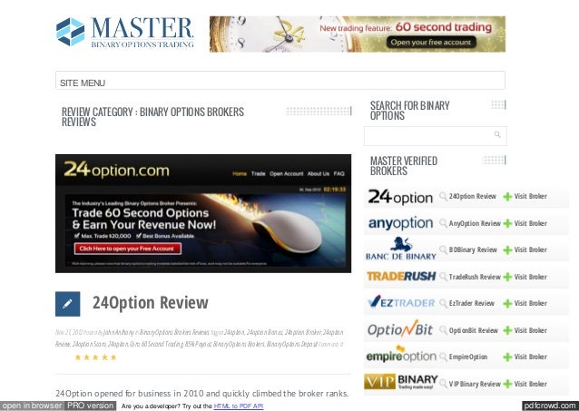 Mastering binary options