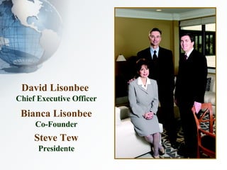 David Lisonbee  Chief Executive Officer Bianca Lisonbee Co-Founder Steve Tew Presidente 