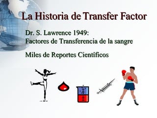 Dr. S. Lawrence 1949: Factores de Transferencia de la sangre Miles de Reportes Científicos La Historia de Transfer Factor  