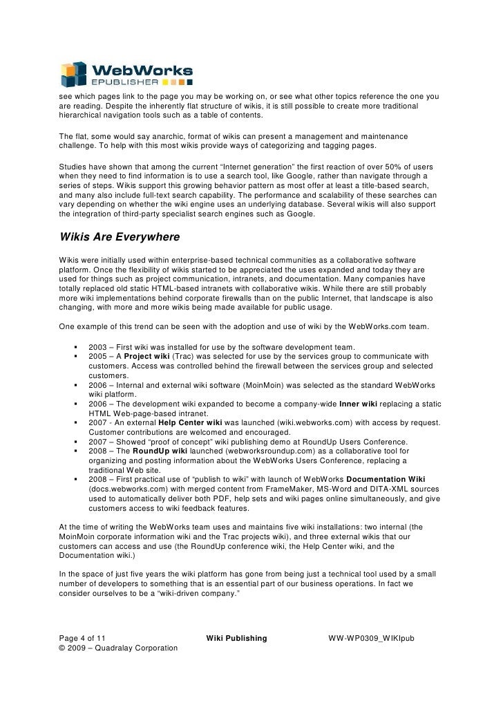 Why Use A Wiki An Introduction To The Latest Online Publishing Format Why Use A Wiki An Introduction To The Latest Online Publishing Format