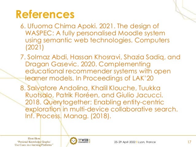 Personal Knowledge Graphs: Use Cases in e-learning Platforms | PDF