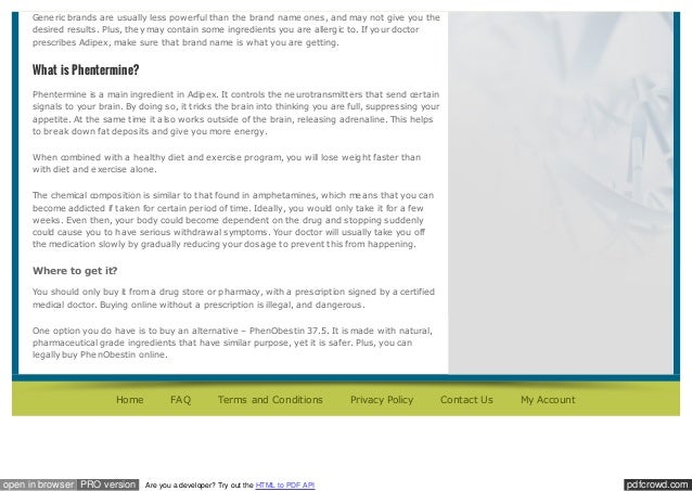 Adipex generic brand