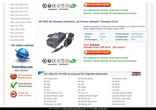 Der Lagerbestand: Vorrätig - Kostenloser Versand!
Garantie: 3 Jahren Garantie! 30-Tage Geld-Zurück-Garantie!
Adapter: für HP Produkt Status: neue Produkte
Farbe : schwarz Verfügbarkeit : Jetzt auf Lager
Mit Netzkabel: Ja Produkt-Code : HPAC
Netzteil Ladegerät für HP G56 sind 100% kompatibel zum. Kaufen HP G56 AC
Power Adapter Charger/Cord Adapter, sparen 30%!
Preis: EUR 39.05
Aktueller Preis: EUR 29.32 30% sparen!
Der Lagerbestand: Vorrätig - Kostenloser Versand!
Garantie: 3 Jahren Garantie! 30-Tage Geld-Zurück-Garantie!
Der Akku für HP G56 ist passend für folgende Notebooks:
HP Pavilion dm4 HP Pavilion dm4t HP Pavilion dm4x
HP G32 HP G42 HP G42T
HP G56 HP G62 HP G62x
HP G6T HP G62M HP G62T
HP G72 HP G72T HP G62t
HP G62mPavilion dv3 HP Envy 17 Compaq Presario CQ42
Compaq Presario CQ32 Compaq Presario CQ62 Compaq Presario CQ72
HP Pavilion DV7 HP Pavilion g4 HP Pavilion g4t series
HP Pavilion g6 HP Pavilion g6s series HP Pavilion g7
HP Pavilion g7-1000 HP Pavilion g7t HP Pavilion g7x
HP G56 AC Adapter/Netzteil, AC Power Adapter Charger/Cord
Akku Dell Studio 1555
Akku Dell Vostro 1710
Akku Dell Vostro 1015
Akku Dell Vostro 1220
Akku Dell Latitude E4200
Akku Dell Precision M4600
Akku Dell 7FJ92
Akku DELL PT6V8
Akku Dell D951T
Akku Dell J1KND
Akku Dell GK479
PDF created on http://www.htm2pdf.co.uk via the HTML to PDF API
 