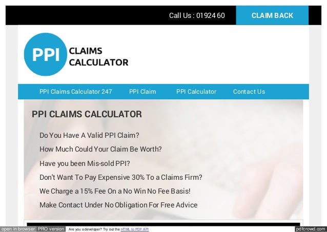 ppi calculator fee ppi calculator fee