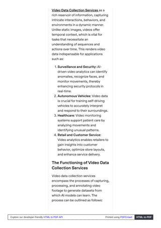 Video Data Collection Services: Driving Innovation in AI and Analytics ...