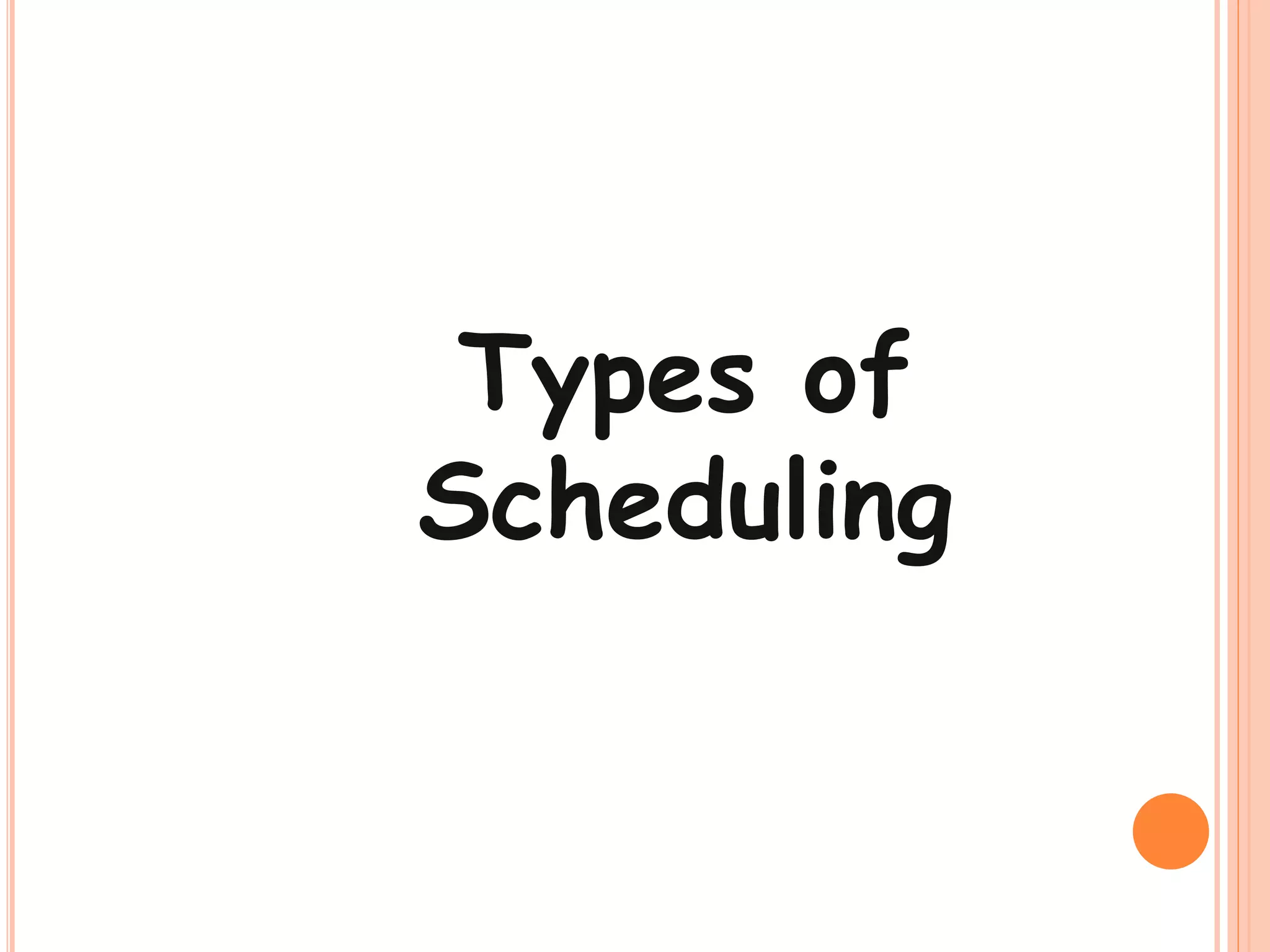 Types of
Scheduling
 