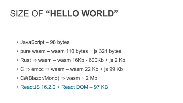 Oleksandr Skachkov - WebAssembly vs JavaScript: What is faster? | PPT