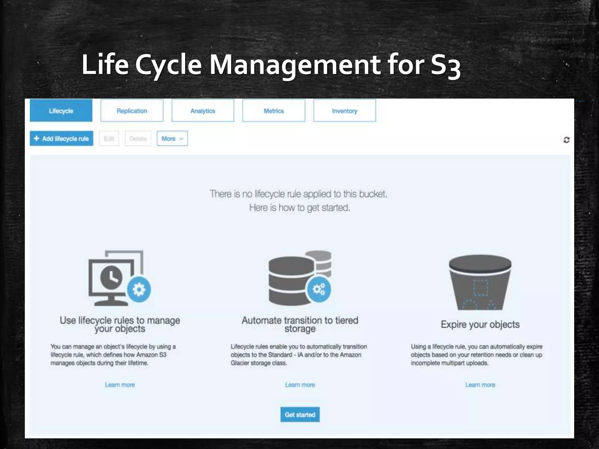 Life Cycle Management for S3 12 