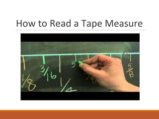 How to Read a Tape Measure
 
