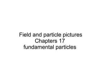 Field and particle pictures
Chapters 17
fundamental particles
 