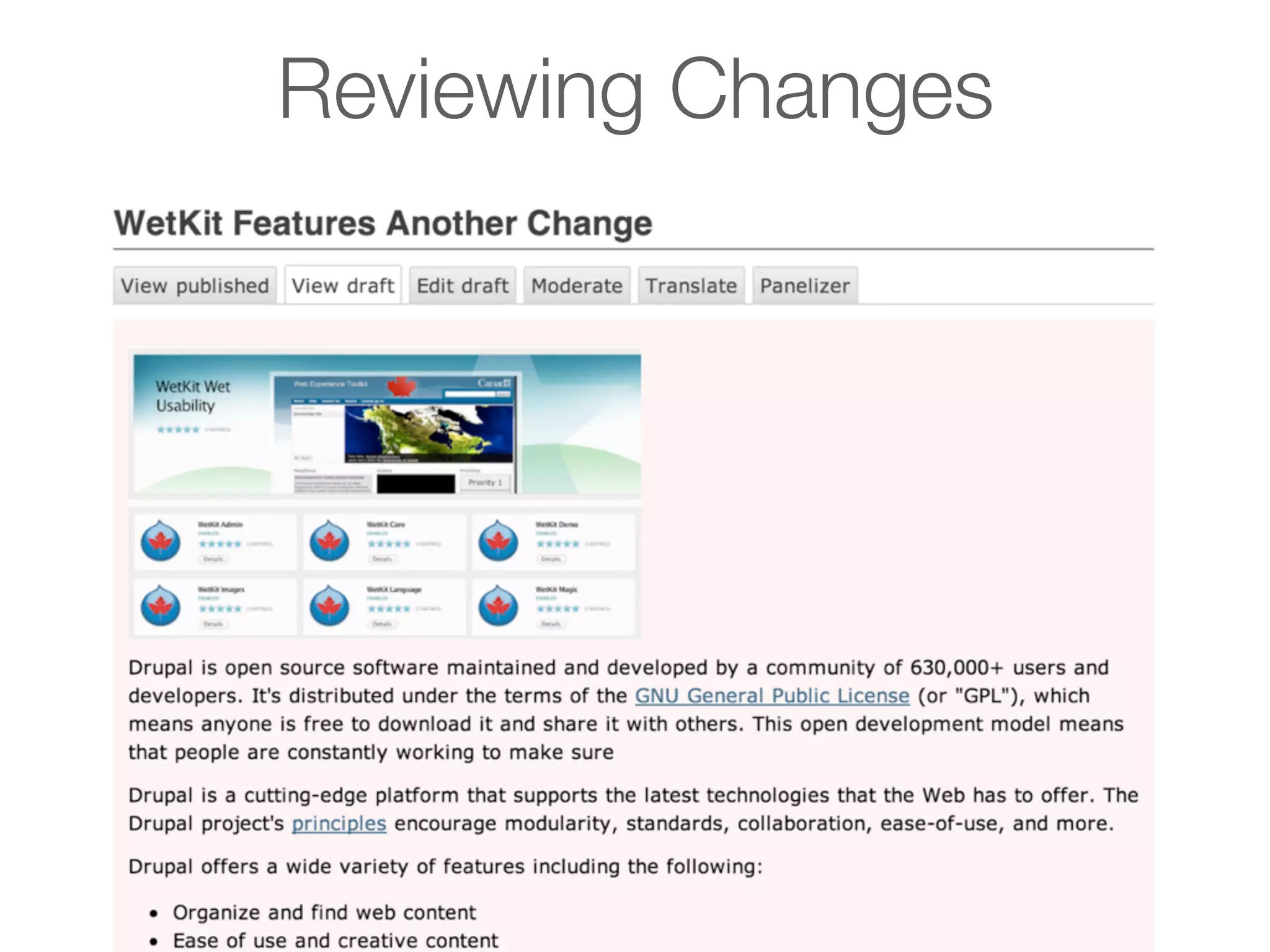 Reviewing Changes

 