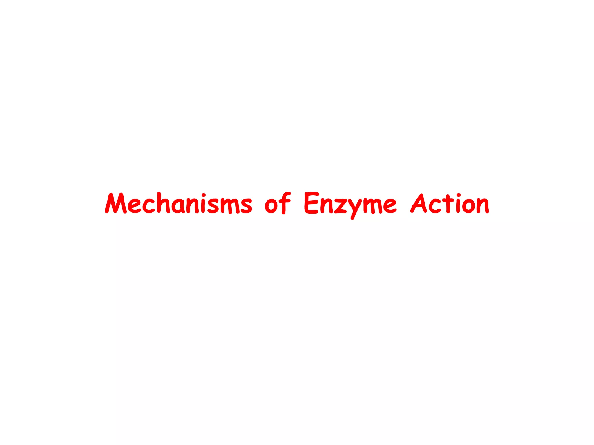 Mechanisms of Enzyme Action 
 