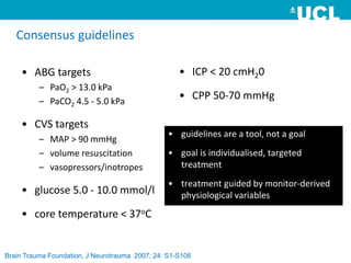 Head Injury Pao2 Debate: Neurocritical Care Improves Outcomes in Severe TBI | PPTX