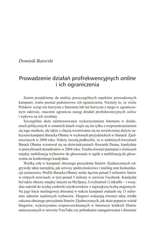 Wyborca w sieci                            15


Wykres 2. Korzystanie z Internetu w gminach a frekwencja wyborcza
w pierws...