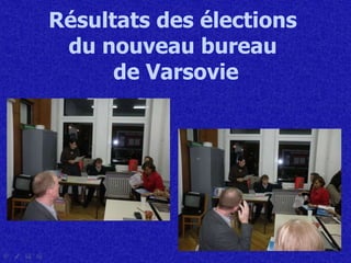 R ésultats des élections  du nouveau bureau  de   Varsovie 
