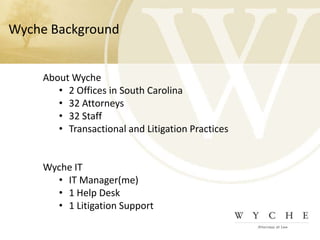 Wyche BackgroundAbout Wyche2 Offices in South Carolina