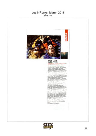 Les inRocks, March 2011
        (France)




                          33
 