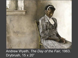 Andrew Wyeth, The Day of the Fair, 1963.
Drybrush, 15 x 20”
 