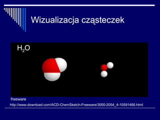 Wizualizacja cząsteczek


   H2O




freeware
http://www.download.com/ACD-ChemSketch-Freeware/3000-2054_4-10591466.html
 