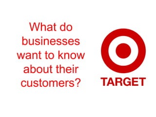 What do
 businesses
want to know
 about their
customers?
 