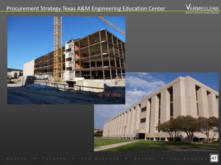 47
Procurement Strategy Texas A&M Engineering Education Center
B o s t o n w T o r o n t o w S a n A n t o n i o w D e n v e r w L o s A n g e l e s
Beyond Estimation Market Outlook
 