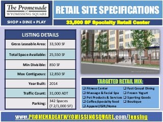 The Promenade at Wyomissing Square Retail Leasing Flyer - Berks County, PA  Slide 3
