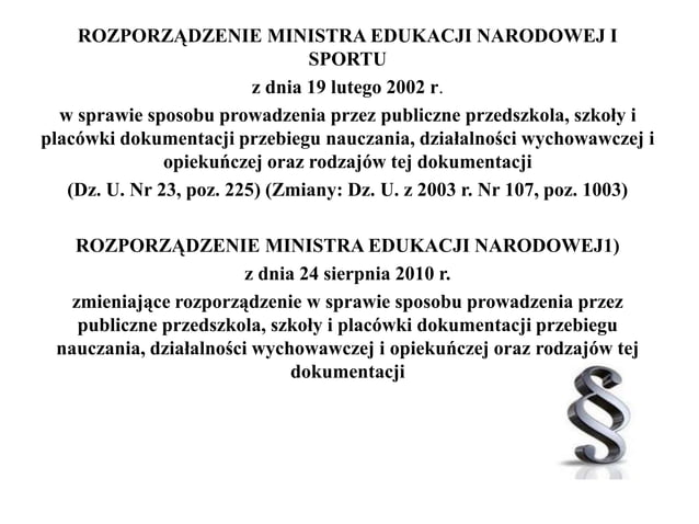 Wypełnianie dokumentacji szkolnej | PPT