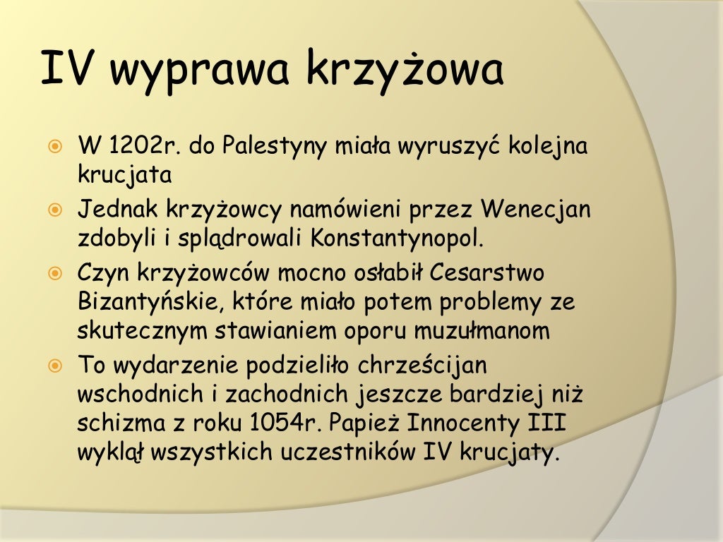 Odpowiedz W Jakim Celu Organizowano Wyprawy Krzyżowe Wyprawy krzyżowe