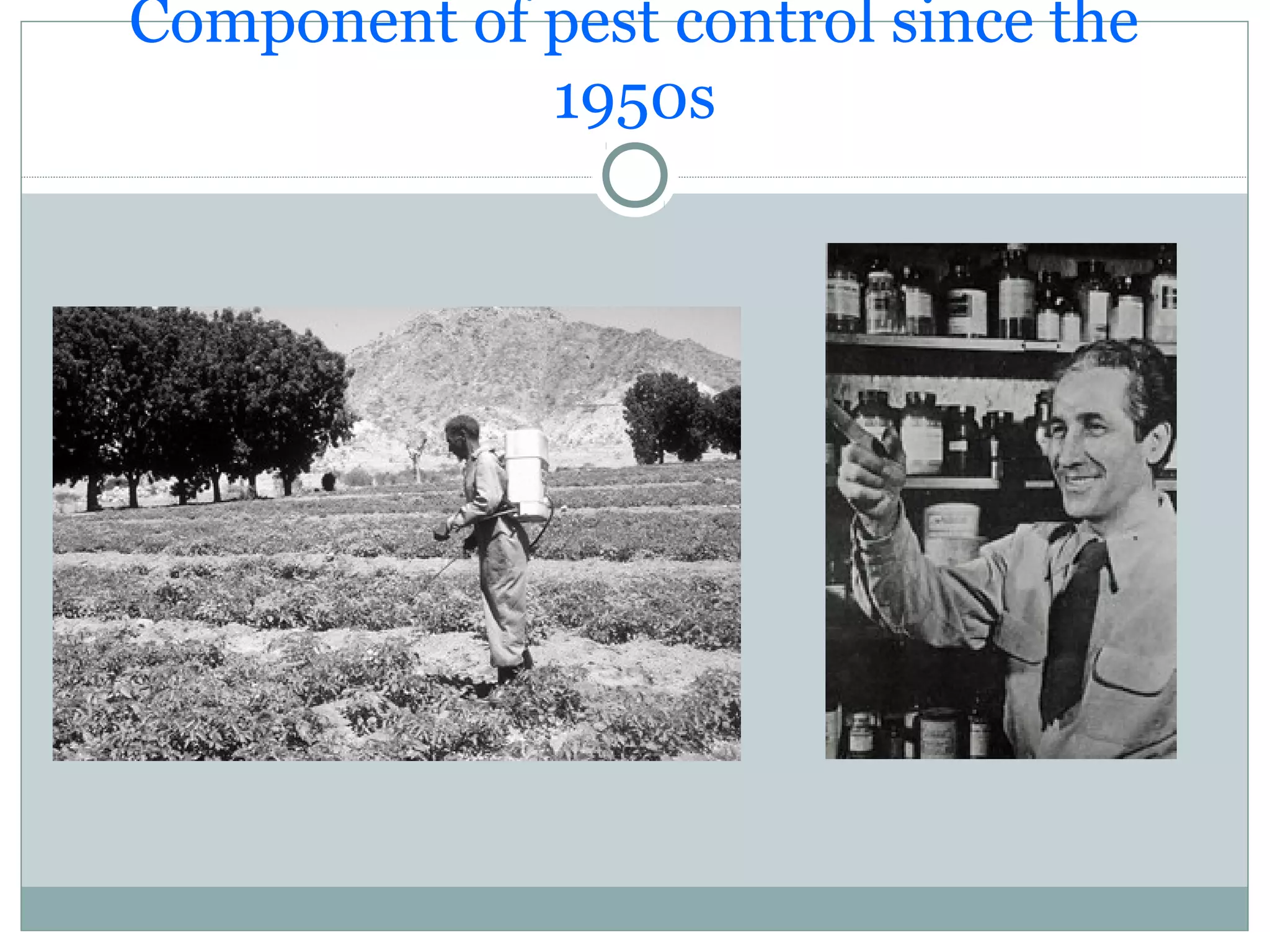 Component of pest control since the
1950s
 