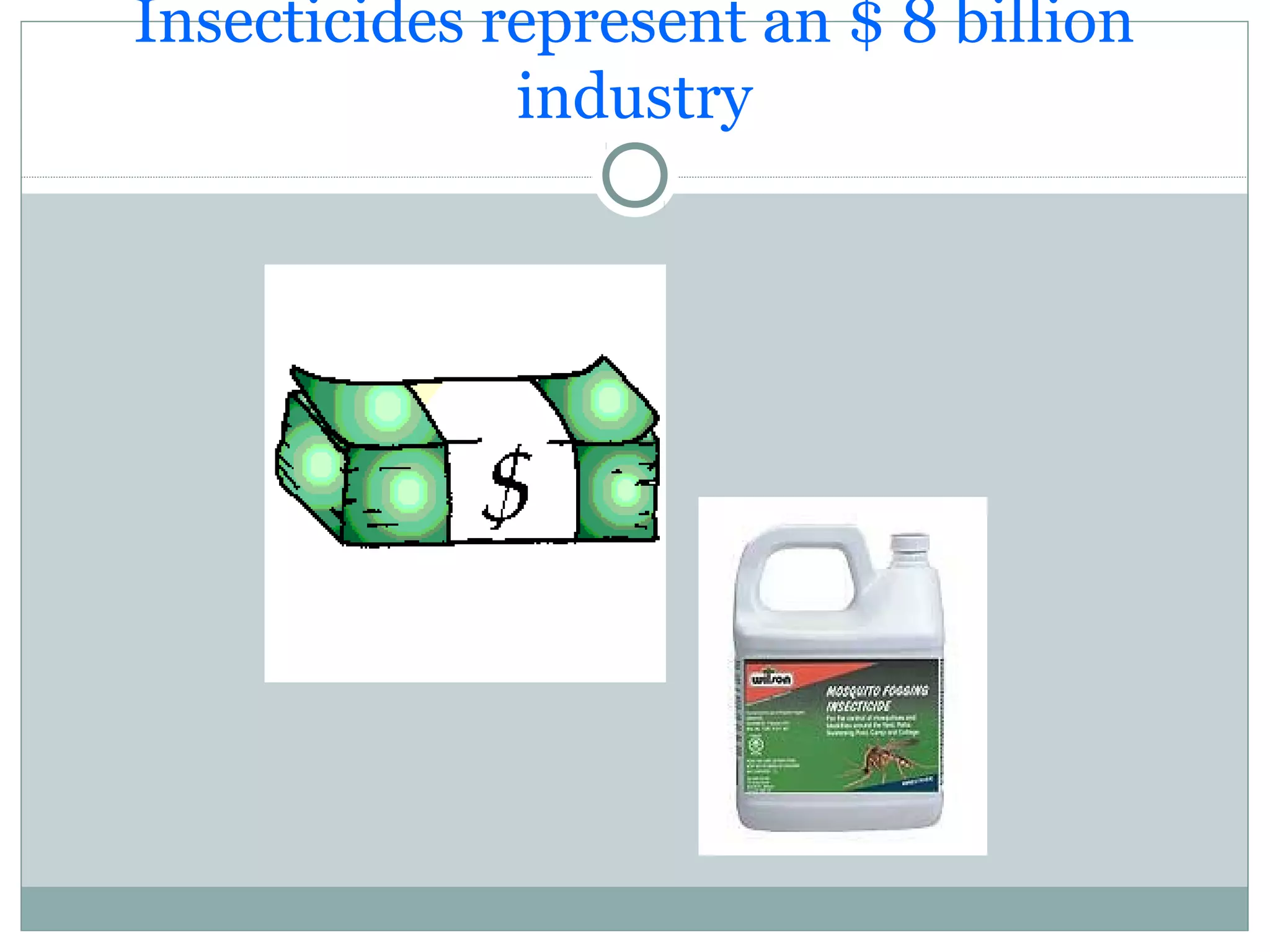 Insecticides represent an $ 8 billion
industry
 