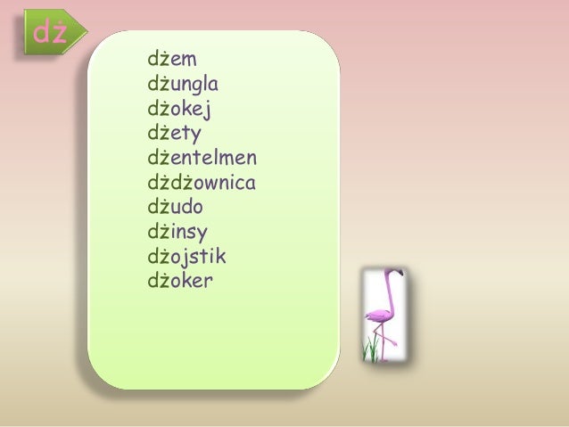 Wyrazy syczaki sz, ż, cz, dż