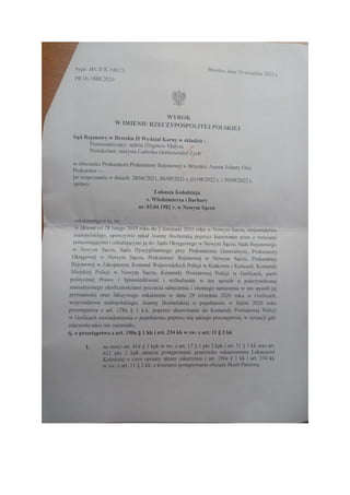 Wyrok Sądu Rejonowego w Brzesku w sprawie o rękojmię prokurator Bocheńskiej sygn. akt II K 146_21.pdf