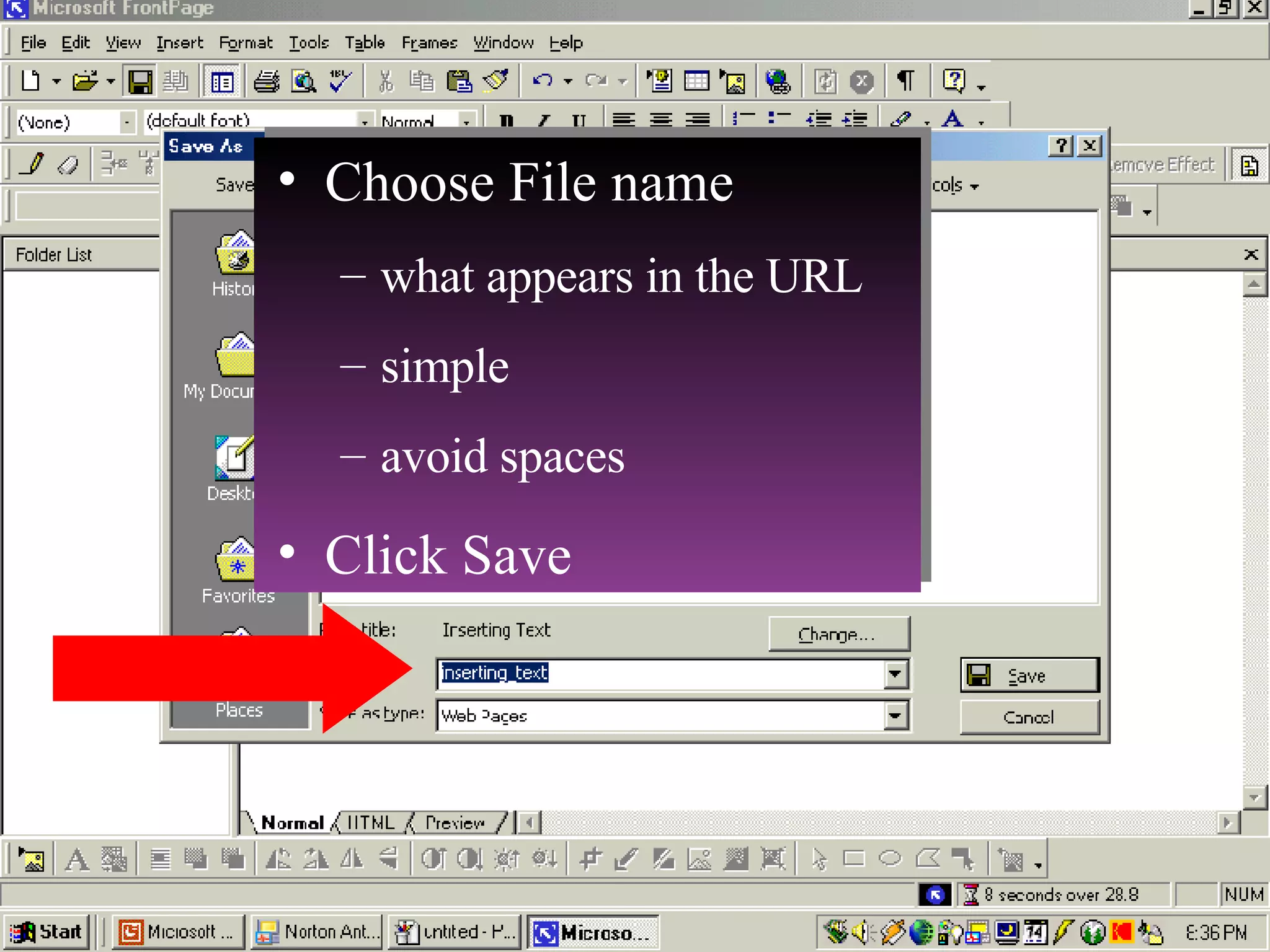 Choose File name what appears in the URL simple avoid spaces Click Save 