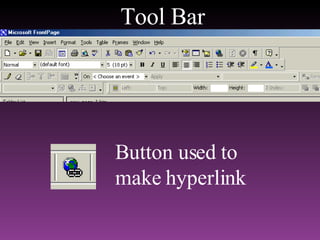 Tool Bar Button used to make hyperlink 