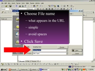 Choose File name what appears in the URL simple avoid spaces Click Save 